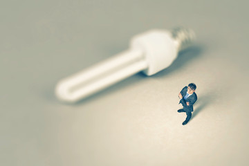 Bright idea for success . Mixed media