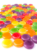Assortment of varied colors and flavors hard candies