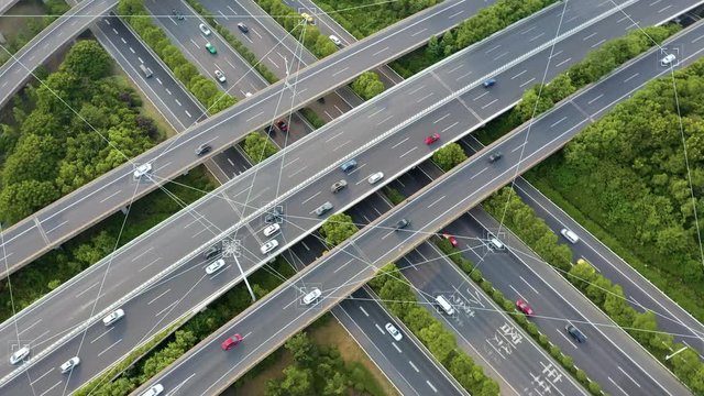 Traffic surveillance system in highway. Connected network. Speed and identity Control System. Future transportation