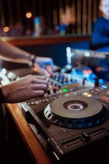nightclub parties DJ. sound equipment