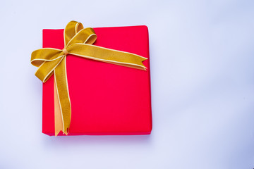 Big Red gift Box on the white background.