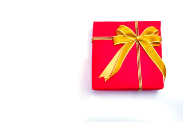 Big Red gift Box on the white background.