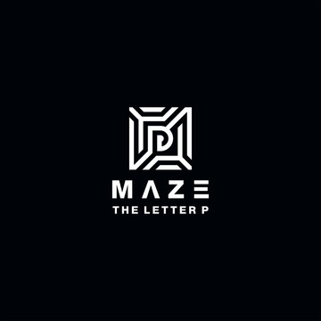 maze logo design alphabet vector