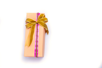 Big gift Box on the Wood flooring.