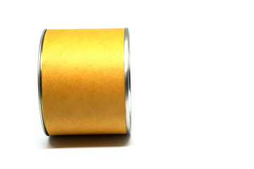 Brown Cylinder paper Box isolated white background - Gift box or packaging concept 