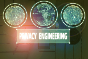 Writing note showing Privacy Engineering. Business concept for engineered systems provide...