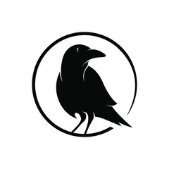 black raven crow vector logo