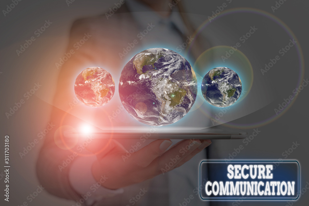 Poster handwriting text writing secure communication. conceptual photo preventing unauthorized interceptors