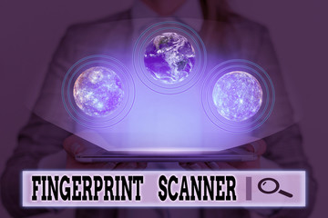 Writing note showing Fingerprint Scanner. Business concept for Use fingerprint for biometric...