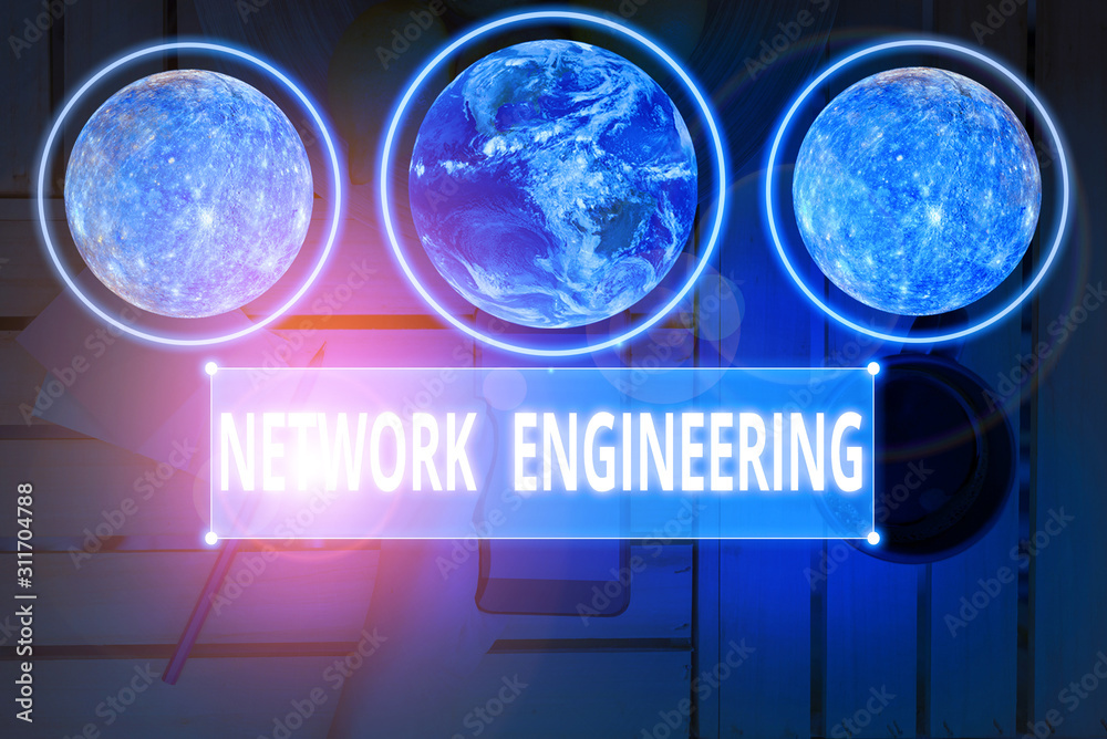 Poster writing note showing network engineering. business concept for field concerned with internetworking 