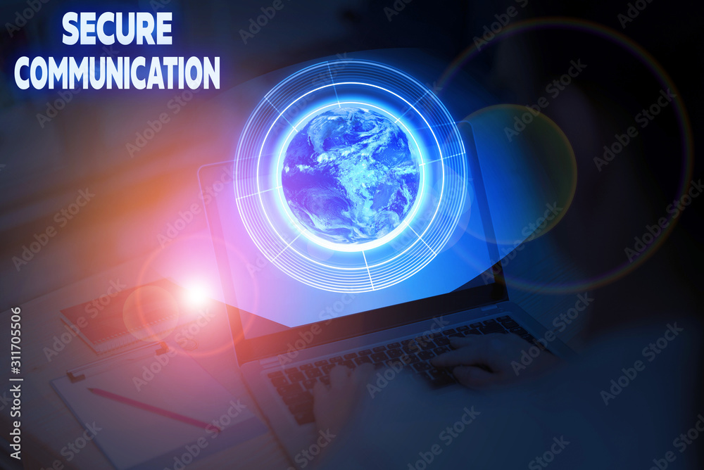 Poster conceptual hand writing showing secure communication. concept meaning preventing unauthorized interc