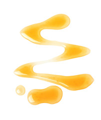 Fresh sweet honey isolated of white, top view