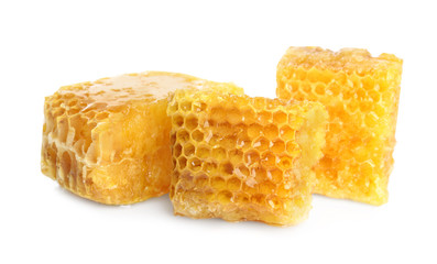 Fresh honey on white background