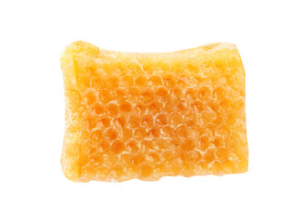 Piece of tasty fresh honeycomb isolated on white