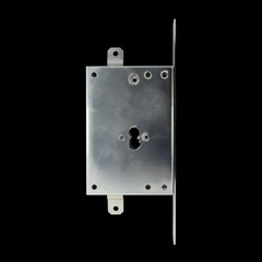 Lever tumbler lock on a black background