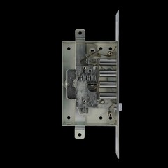 Lever tumbler lock on a black background