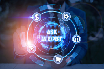 Conceptual hand writing showing Ask An Expert. Concept meaning confirmation that have read understand and agree with guidelines
