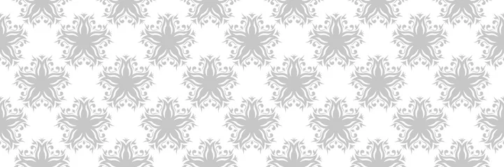 Tragetasche Seamless pattern with flowers. Gray on white background © Liudmyla
