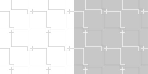 Obraz premium Geometric seamless patterns. White and gray square backgrounds compilation