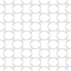 Geometric print with circles. Gray pattern on white seamless background