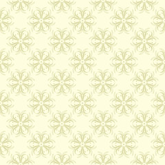 Floral seamless pattern. Olive green background
