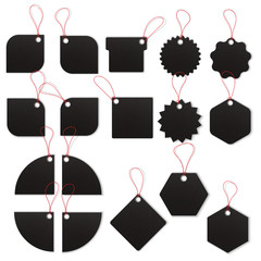 Price tags on white background.