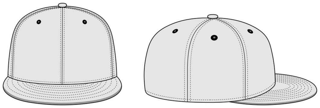 Baseball cap template vector illustration / white