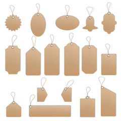 Price tags on white background.