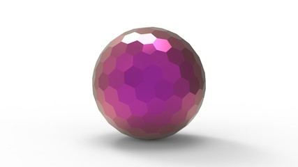 3d rendering of colored polyhedron models isolated in a studio background