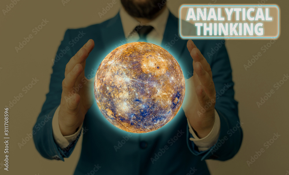Poster conceptual hand writing showing analytical thinking. concept meaning break down complex problems int