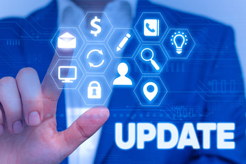 Handwriting text writing Update. Conceptual photo make something more modern or up to date like software program