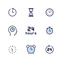 Time. Clock. Vector Icon Set.