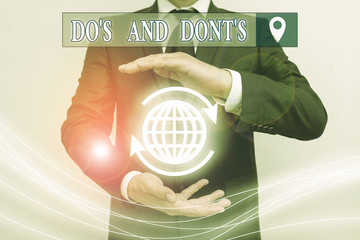 Word writing text Do S And Dont S. Business photo showcasing Rules or customs concerning some...