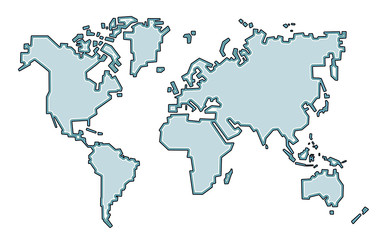 World map. Vector. Flat cartoons in a rough style. Inaccurate.