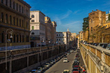 Italy / Rome 14. December 2019 the streets of the town