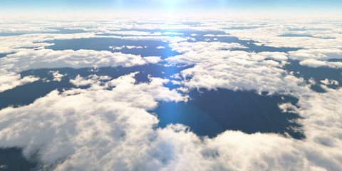 above clouds sun ray,