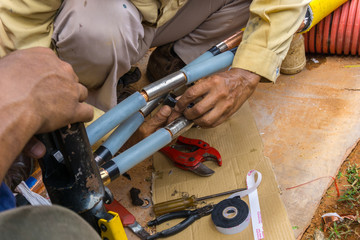 Underground High Voltage XLPE Cable Jointing preparation