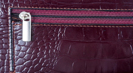 Closeup of the zipper on the wallet