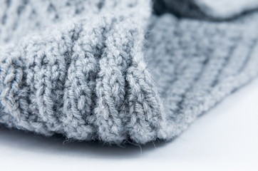 Closeup of the knitted scarf