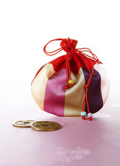Korean traditional gifts and coins.