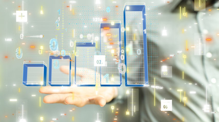 Candle stick graph chart of stock market investment trading