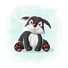 Cartoon Cute Dog Illustration Vector