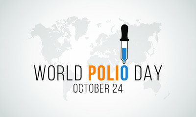 Vector illustration on the theme of world Polio day on October 24th - obrazy, fototapety, plakaty