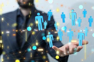 Social Networking illustration team group digital