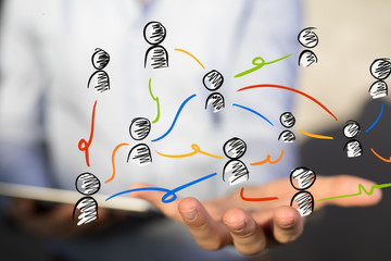 Social Networking illustration team group