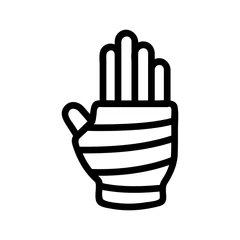 Fotobehang hand bandage icon vector. A thin line sign. Isolated contour symbol illustration © vectorwin