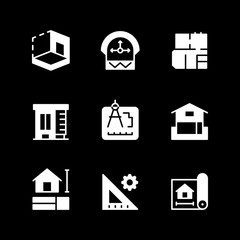 Set glyph icons of architectural