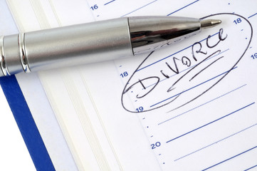 Rendez-vous pour un divorce noté dans un agenda