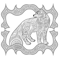 Arctic fox in the tracery style.