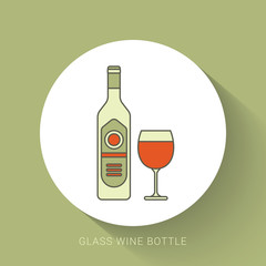 Wine bottle with glass